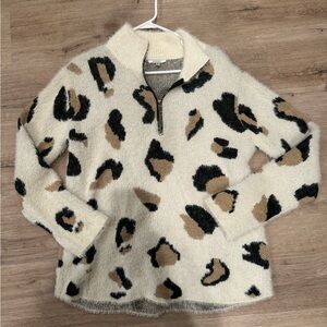 Leopard Sweater Quarter Zip